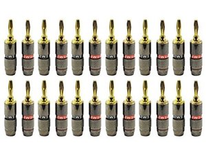  Sewell Pro Maestro Banana Plugs, 24K Gold Connectors, 12 Pair 
