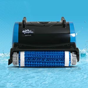  Dolphin Nautilus Automatic Robotic Pool Cleaner with Dual Filter Cartridges, Two Scrubbing Brushes and Tangle-Free Swivel Cord, Ideal for Swimming Pools up to 50 Feet 